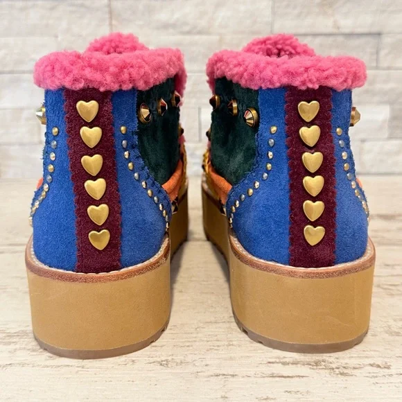 Kurt Geiger Mansion Cozy Studded Suede Bit Buckle Platform Boots EU 36 US 6 NEW - Picture 9 of 16